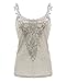 ZANZEA Women Sexy V Neck Sleeveless Spaghetti Strap Camisole Lace Cami Tank Tops Blouses Gray M