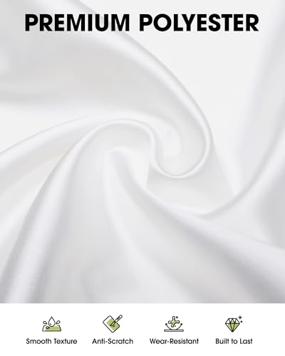 2 Pack Rectangle Table Cloth 60" x 102" – Durable Polyester Tablecloth Offers Reusable & Washable Protection, Ideal for Outdoor Party, Picnic, Wedding, Banquet and Birthday (White, 60"x102")