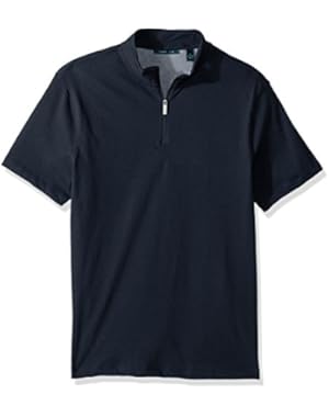 Men's Plaided Quarter Zip Polo
