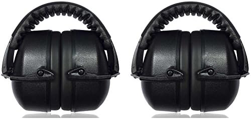 3 Sixty Safety Ear Muffs + Free Ear Plug Kit (Dual Pack) - Hearing Protection for Shooting and Noise Cancelling Activities with Easy Storage, Ear Protection Needs - Black