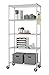 TRINITY EcoStorage Heavy Duty 5-Tier Adjustable Wire Shelving with Wheels and Storage Hooks for Kitchen Organization, Garage Storage, NSF Certified, 800 to 4000 Lb Capacity, 36