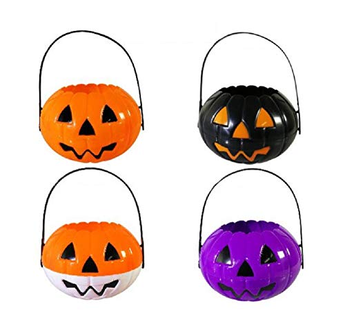 EBTOYS Pumpkin Candy Holder Mini Trick-or-Treat Halloween Candy Bucket Halloween Candy Good Pumpkin Bucket - Black