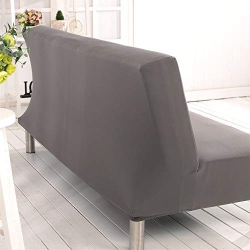 Aisaving Solid Color Sofa Bed Protector Cover Without Armrest Polyester Spandex 3 Seater Elastic Folding Sofa Cover Without Armrest 80 x 50 Inches