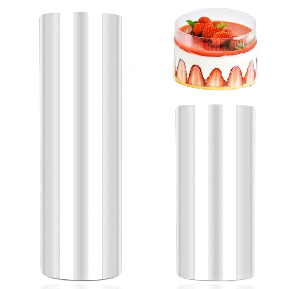 sinzau 2 Rolls Acetate Cake Collars: 10/15cm x 10m Transparent Thickened Acetate Sheets for DIY Baking Cake Making Decoration