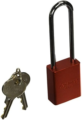 Sesamee 90147 KA Aluminum Rekeyable Safety Lock-Out with1-1/2-Inch 40mm wide Padlock and 3-Inch Hardened Steel Shackle, Orange