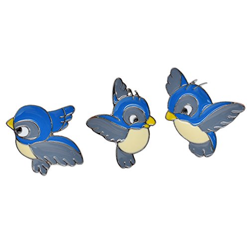 Cute Enamel Breastpin Blue Bird Collar Brooches Lapel Pins For Women Girls 1 Set