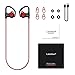 Wireless Bluetooth Headphones, Labobbon Best Ear Buds Earphones for Jogging, Running, Sport, Workout and More, HD Stereo Noise Cancelling LED Sweatproof in Ear Headset with Built-in Mic, Black & Red