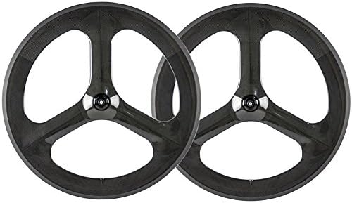 Queen Bike Road Bike Carbon Wheelset Clincher Tri Spoke Wheelset Glossy for Shimano