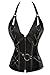 FIYOTE Women 14 Steel Bone Steampunk Leather Vintage Bustiers Corsets (M, Black)