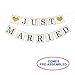 Just Married Banner Sign - Wedding Bridal Shower Bachelorette Party Decorations - Wedding Car Decorations - NO DIY Required
