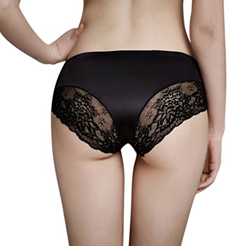 FakeFace Sexy Women Lace Seamless Panties Cheeky Hipster Underwear Briefs Black