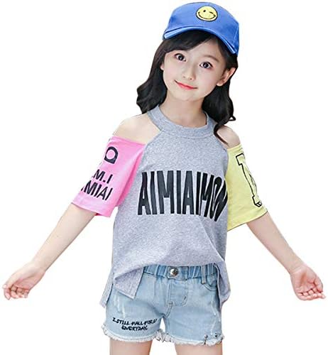 Yy Natuhi 子供服 女の子 Tシャツ 肩出し 半袖 キッズ服 英文字 可愛い カラフル トップス 夏 110 160cm カジュアル 通学 おしゃれ お出かけ ブラウス スポーツ 在庫一掃 ガールズ アウドドア Yy Natuhi 子供服 女の子 Tシャツ 肩出し 半袖 キッズ服 英文字 可愛い カラフル トップス 夏 110 160cm カジュアル 通学 おしゃれ お出かけ ブラウス スポーツ 在庫一掃 ガールズ アウドドア