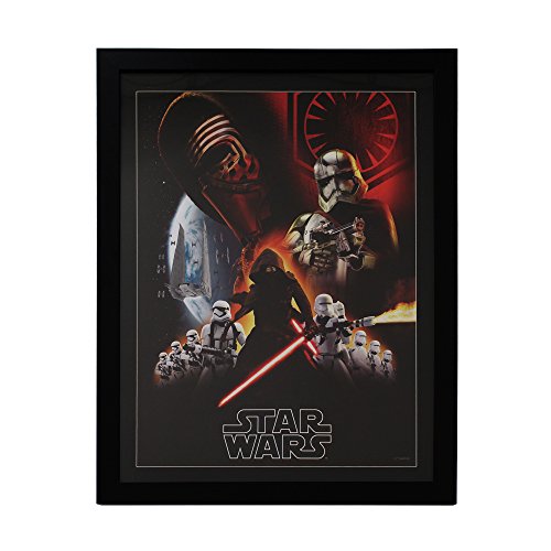 Star Wars SE9992 Disney Ep7 Villain Group Poster Framed Wall Art Under Acrylic, 20 x 26