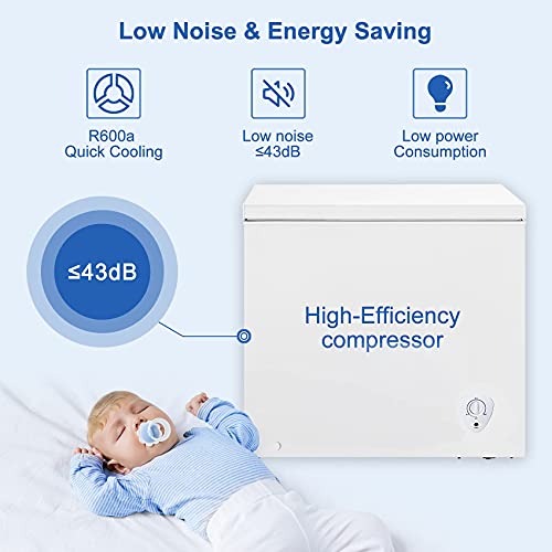 SMETA 7 Cubic Feet Deep Freezer Chest Freezer 7 cu. ft Freezer Chest