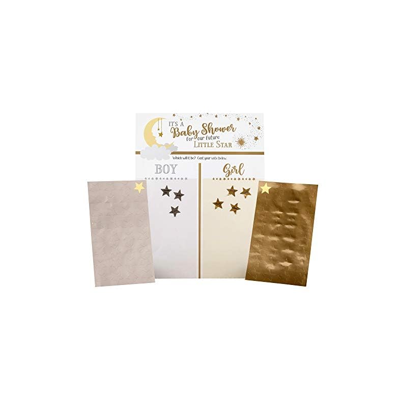 Lillian Rose Twinkle Themed Baby Shower Gender Reveal Voting Board, Gold