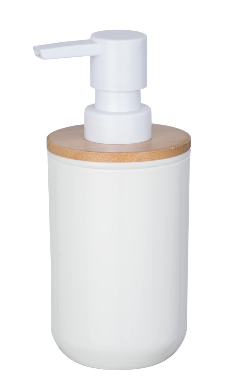 WENKO 23347100 Soap dispenser Posa White - Liquid soap dispenser Capacity: 0.33 l, Plastic, 7 x 16.5 x 8 cm, White