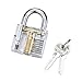 Practice Lock Set, Transparent Cutaway Crystal Pin Tumbler Keyed Padlock, Lock Practice Tools for Locksmith, Pick Set