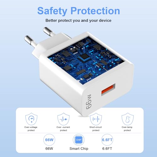 66W for Super-Charge Charger for Honor Magic7 6 Lite X8a X8c X8b X6b X7b, 6A 2M USB C Charging Cable Power Adapter for HONOR 90 400 200 70 Lite for HONOR Magic7 6 5 4 Lite Pro
