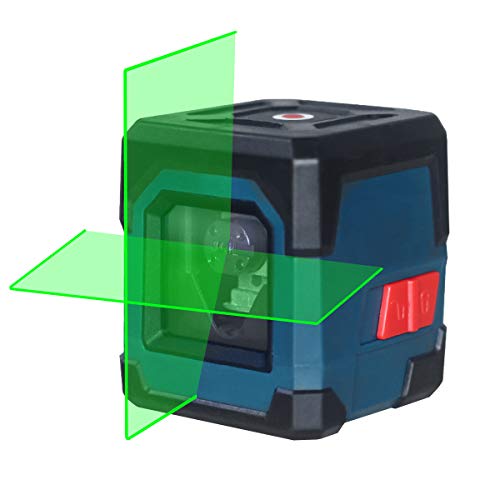 Laser Level, HANMATEK green Cross Line Laser with Measuring Range 50ft, Self-Leveling Vertical and Horizontal Line, Rotatable 360 Degree, Battery Included and Carrying Pouch LV1G