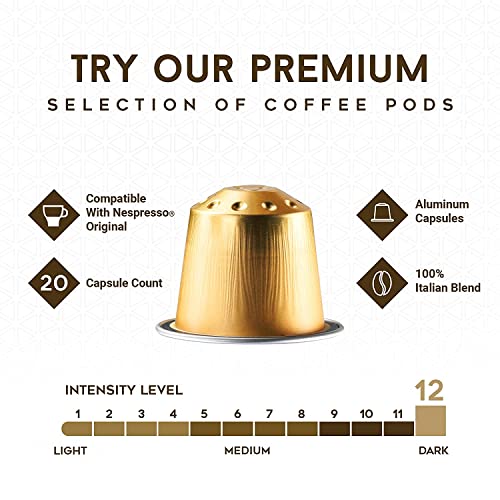 NEW ARTUZZI – DECAF VANILLA – 20CT ALUMINUM NESPRESSO – ITALIAN ESPRESSO / MAIMI ART DECO