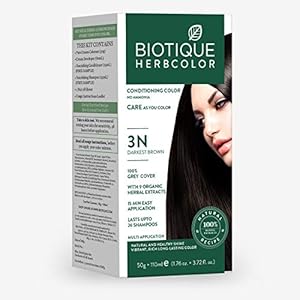 Biotique Bio Herbcolor Conditioning Hair Color, 50g + 110ml – Darkest Brown 3N (Pack of 1)