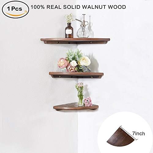 SEEKSUNG Wall Shelves Wooden Corner Shelf - 1 Pcs Round End Oak Wood Hanging Wall Mounted Floating Shelves Storage Shelving Table Bookshelf Drawers Display Racks-Oak Wood,10"