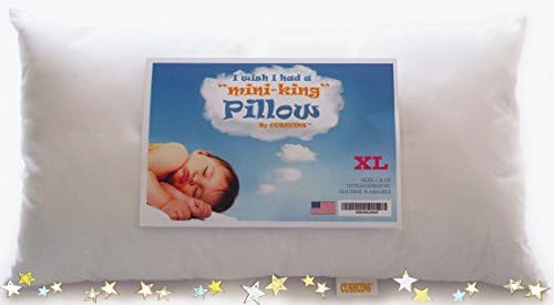 Toddler Pillow -Extra Long,14"x 26" The "Mini-King" XL is long enough to fill the Crib .Ideal Thickness for a great night sleep. Hypo-allergenic, Machine Washable.