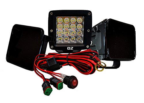 3" Dual Color High Output White Amber LED POD light Harness DOT Black Covers Changing Flasher Strobe Optic Lens Emergency Driving Fog Spot Light for Offroad Truck SUV ATV Motorcycle Marine - Thumbnail 3