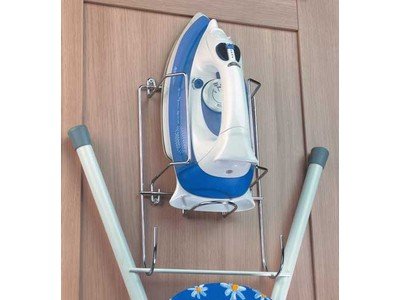 Iron and Ironing Board Holder Chrome Storage Rack