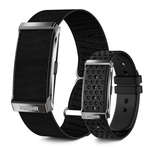 EGQINR Smart Bracelet for Men Women, 9mm Ultra-Thin Fitness Tracker with 24/7 Heart Rate, SpO2, Blood Pressure & Sleep Monitor, 170+ Sports Modes, Vibration Alerts, Dual Straps (Silicone & Nylon)