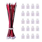 Shappy 20 Pieces Micro JST PH 2.0 2-Pin Connector Plug Male and 20 Pieces 10 cm Red and Black Silicone Cable Wire with Female Connector