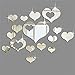 Removable 3D Wall Stickers, Bokeley Acrylic Mirror Style Heart Love Decal Vinyl Art Wall Sticker Home Decor