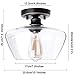 HMVPL Modern Industrial Clear Glass Shade Lighting Fixture, Black Semi Flush Mount Ceiling Light with Golden Edge, Farmhouse Ceiling Lamp for Porch Hallway Foyer Kitchen Island Bedroom Dining Room