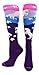 MadSportsStuff Neon Unicorn Over The Calf Socks (Neon Pink/Blue/Purple, Small)