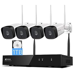 [Dual WiFi, 2K Video] Kittyhok 3MP Wireless Security Camera System with 1TB HDD, 4Pcs Outdoor/Indoor WiFi Home…