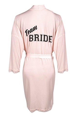 Boohoo Womens Daisy Team Bride Slogan Bridal Robe In Blush