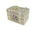 Puzzled Brown Wood Ship's Wheel Vintage Jewelry Box, 4.2 x 2.75 Inch Handcrafted Hinged Starfish Fish Decorations Keepsake Accessory Organizer Storage Trinket Gift Accent Tabletop Home & Kitchen Decor