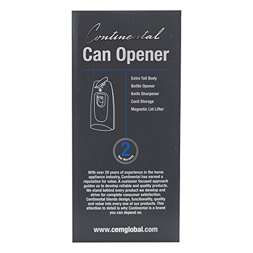 Continental Electric CP42269 Black XL Can Opener, Tall - Thumbnail 5