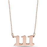 Angel Number Necklace 111 222 333 444 555 666 777 888 999 Pendant Necklace In 14K Gold Over Sterling Silver Along With 18" Ch