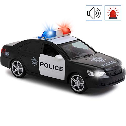 Toy To Enjoy Friction Powered Police Car with Light & Sounds - Heavy Duty Plastic Vehicle Toy for Kids & Children - Openable Doors, Detailed Interior - Thumbnail 5