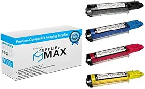 SuppliesMAX Compatible Replacement for Dell 3100CN Toner Cartridge Combo Pack (4000 Page Yield) (BK/C/M/Y) (4BC3100HC)