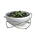 Towle Living Ceramic Salad Serving Bowl with Metal Stand, White