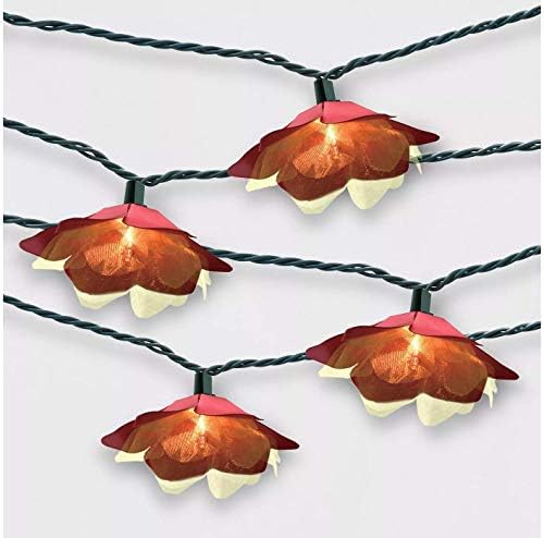 10ct Flower Outdoor String Lights Red - Opalhouse