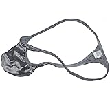 JAXFSTK Men's Silky Thongs String Bulge Pouch Shiny T-Back Guys Underwear Mini Bikini Pants Silver XL