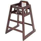 Wooden high Chair for Babies, Infants and Toddlers + highchair Safety Straps, for Restaurant and Home use, Mahogany