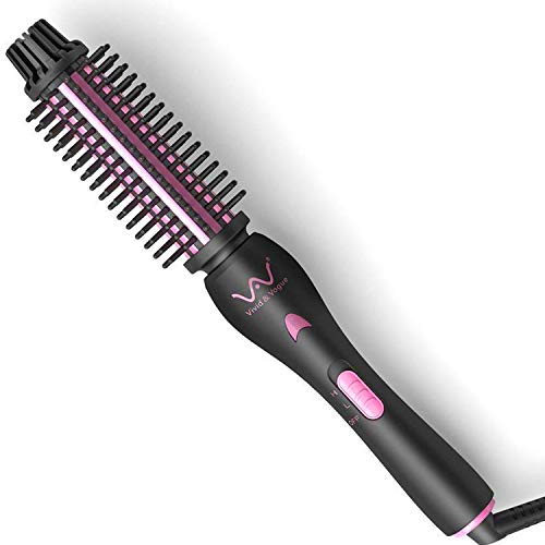 VAV Curling Iron, Ceramic Negative Ionic Curling Wand, Professional Dual Voltage Instant Heat Up Hair Curler, Anti-Scald Curling Brush with Two Heat Settings