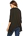 Mofavor Women's Open Drape Cardigan Casual 3/4 Sleeve Open Front Draped Chiffon Patchwork Cardigan Top Blouse