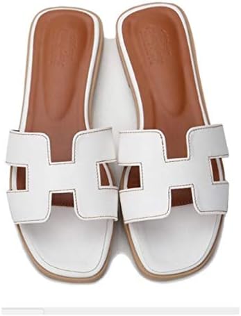 GirlFriendMaterial Women Flat Casual Shoes Flip Flog H Sliders Ladies Summer Sandals Flip On Slides PU Leather Comfy Slippers GFmaterial