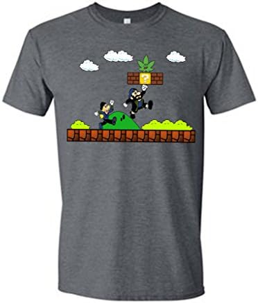 Adorkable Tees Jay and Silent Bob strikes back in Super Mario Land Men's T-Shirt XX-Large Dark Heather Gray