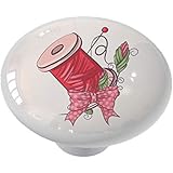 Gotham DecorWhimsical Sewing Thread Design Ceramic Drawer Knob
